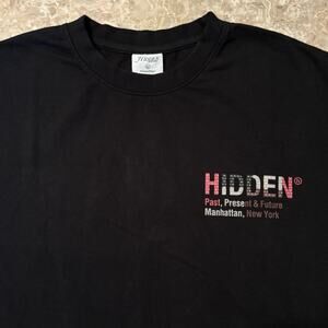 Hidden NY Shirt Mens Large Black Boro Short Sleeve Past Present Future FW22